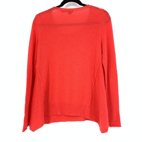 360 Sweater Women's Sz Medium Cashmere Long Sleeve Scoop Neck Coral *FLAWS READ - Picture 2 of 7